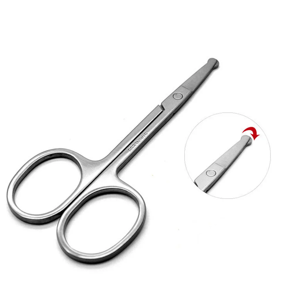 Beauty Round Head Scissors Makeup Safety Eyebrow Scissors Beauty Makeup Tools Nasal Hair Clips Makeup Eyebrow Scissors 1 PC