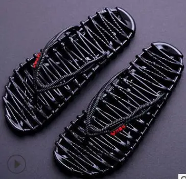 Item-2 Black Летние массажные тапочки для душа; обувь для здоровья ног; Нескользящие мягкие домашние тапочки для мужчин и женщин; массажер для ног - Цвет: Item-2 Black