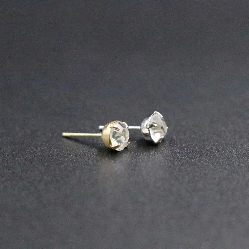 2018 Round Geometry Zirconia Alloy Shiny Stud Earrings Transparent Women Female Jewelry Accessori Simple Joker Classic | Украшения и