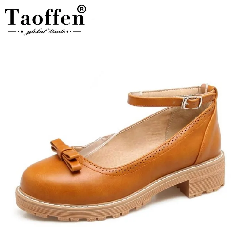 TAOFFEN/Винтажные офисные женские туфли на высоком каблуке с бантом и ремешком
