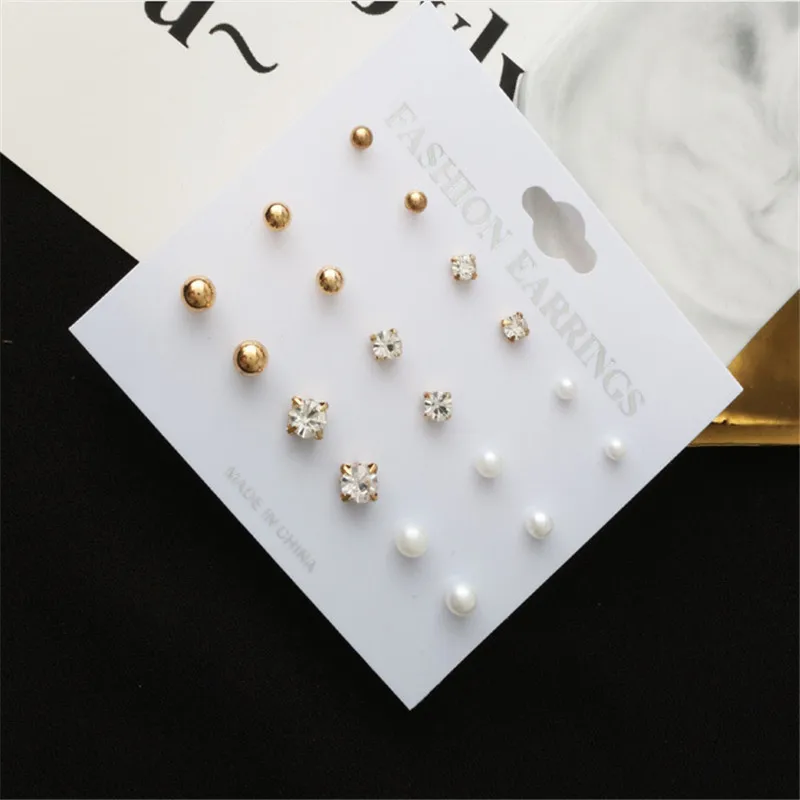 Бесплатная доставка модные женские ювелирные изделия 9 пар/компл. из