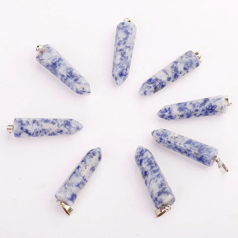 Оптовая продажа 8 шт./лот подвески шестигранные в форме пули кварцевые