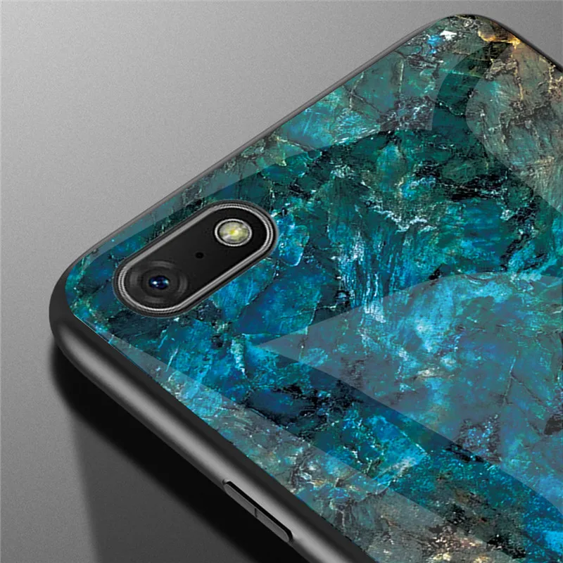 Чехол из закаленного стекла и мрамора для honor 7A, чехол для huawei honor 7A DUA-L22, чехол 5,45 дюйма, задняя крышка для huawei Y5, чехол для телефона s