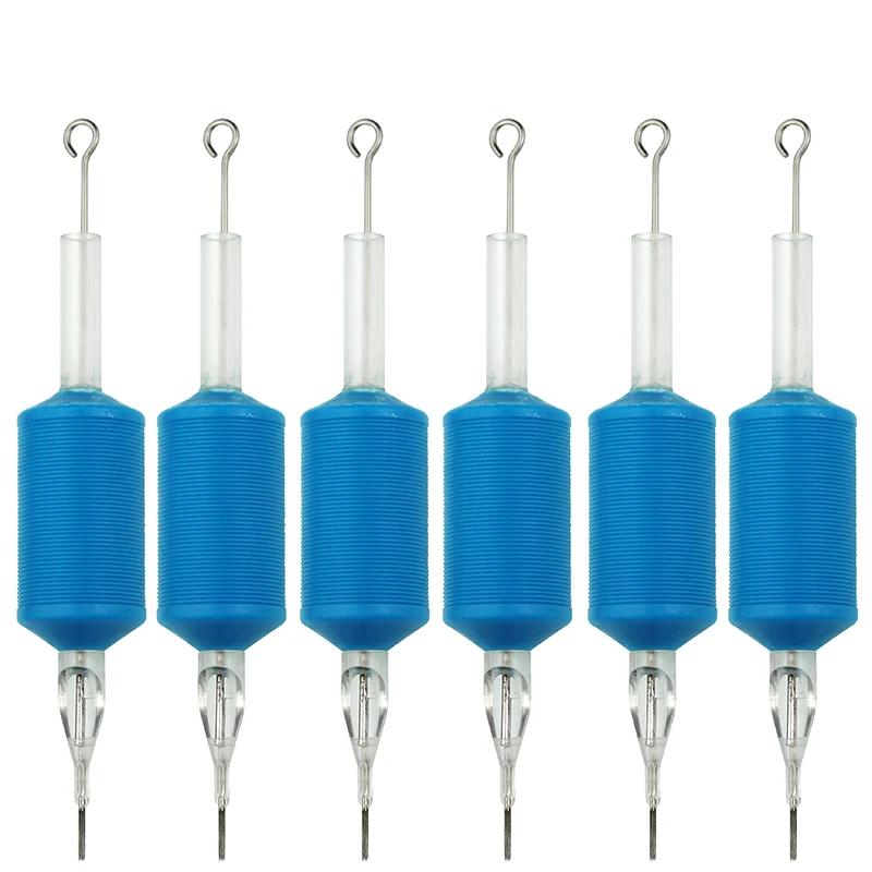 

OPHIR 6PCS 13RS Blue Disposable Tattoo Tube Tips with Nozzle Needles Grip Tattoo Needles for Body Art _TA111(13RS)-6x