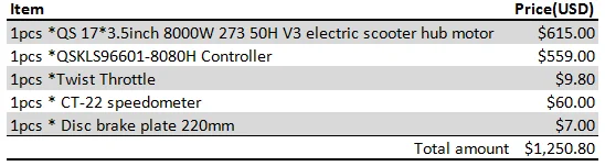 QS 17*3,5 дюймов 8000 Вт 273 50H V3 бесщеточный Электрический скутер концентратор мотор для мотоцикла с контроллером Спидометр комплекты