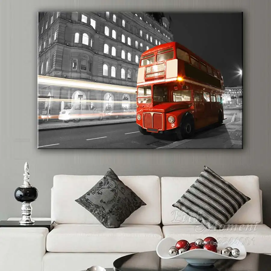 Алмазная Вышивка Red bus 5d diy алмазная живопись стразы вышивка крестиком набор для