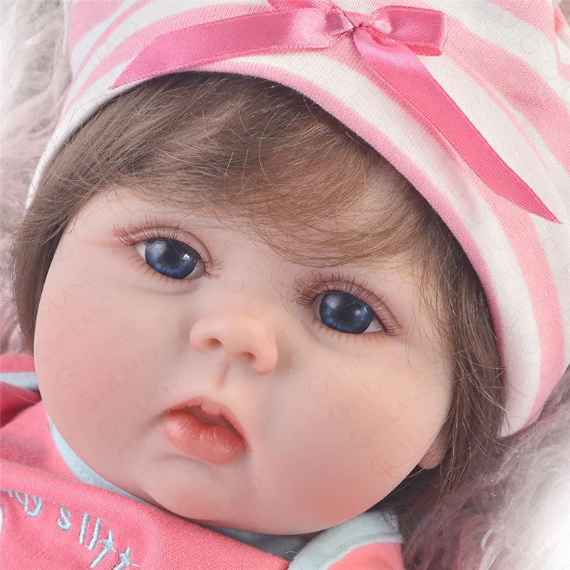 Кукла Reborn Baby 22 дюймов Розовая кукла мягкая хлопковая милая с кроликом принцесса