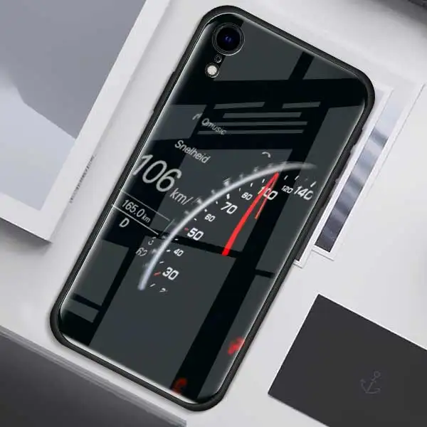 014 Чехол из закаленного стекла для приборной панели колеса автомобиля для Apple iPhone XR 7 8 6 6S Plus X XS MAX, чехол для мобильного телефона с мягким краем - Цвет: 014