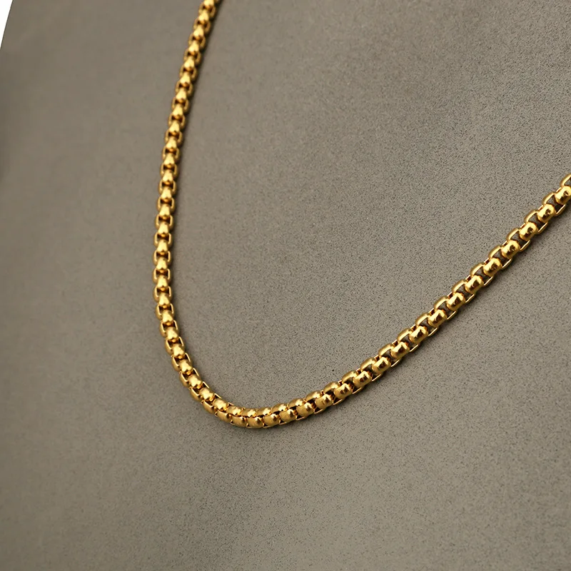 Цепочка в коробке для мужчин модная цепь из нержавеющей стали стиле хип-хоп длина