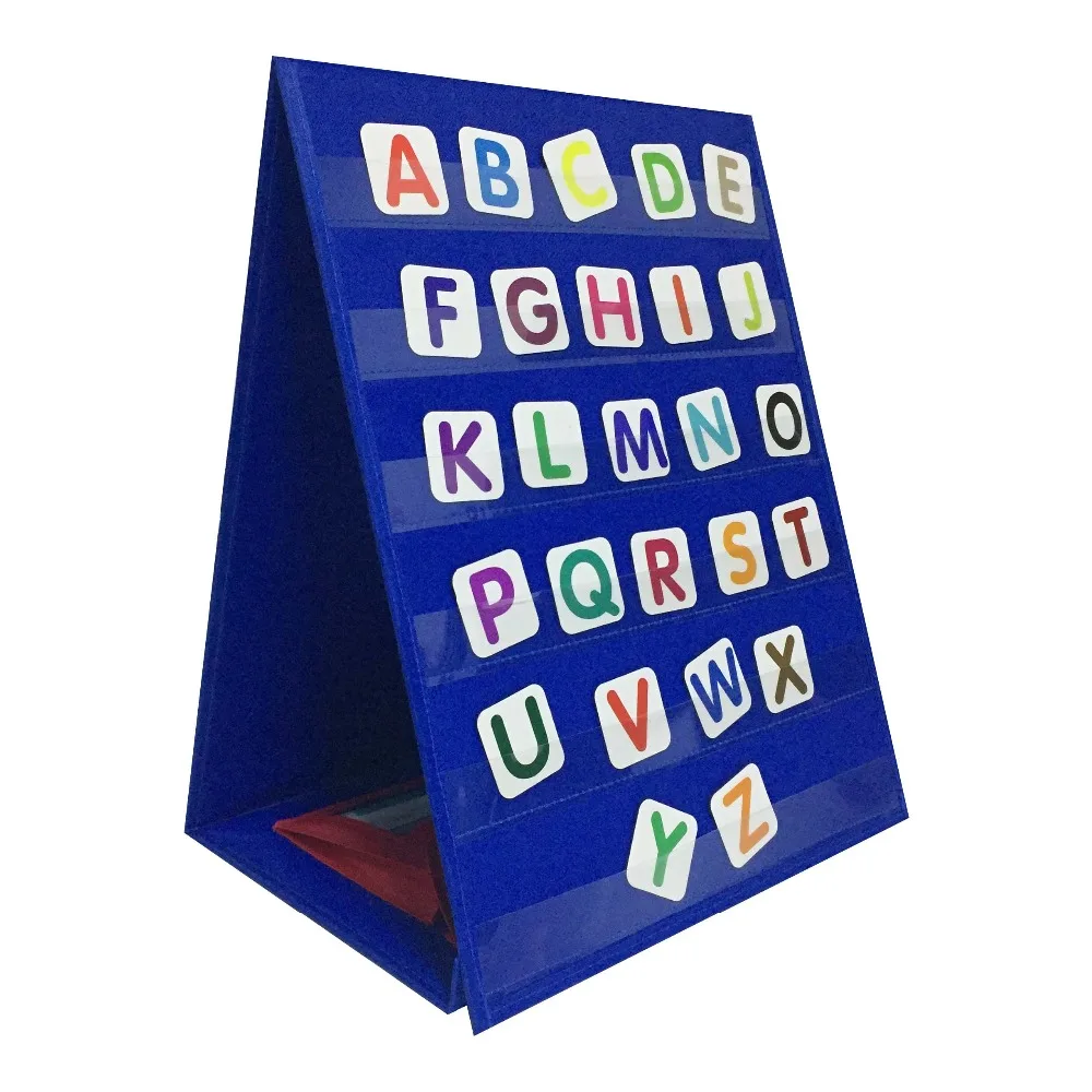 Godery Magnetic Desktop Tabletop Pocket Chart Stand, Double Sided Small Pocket Chart for Classroom Home (15