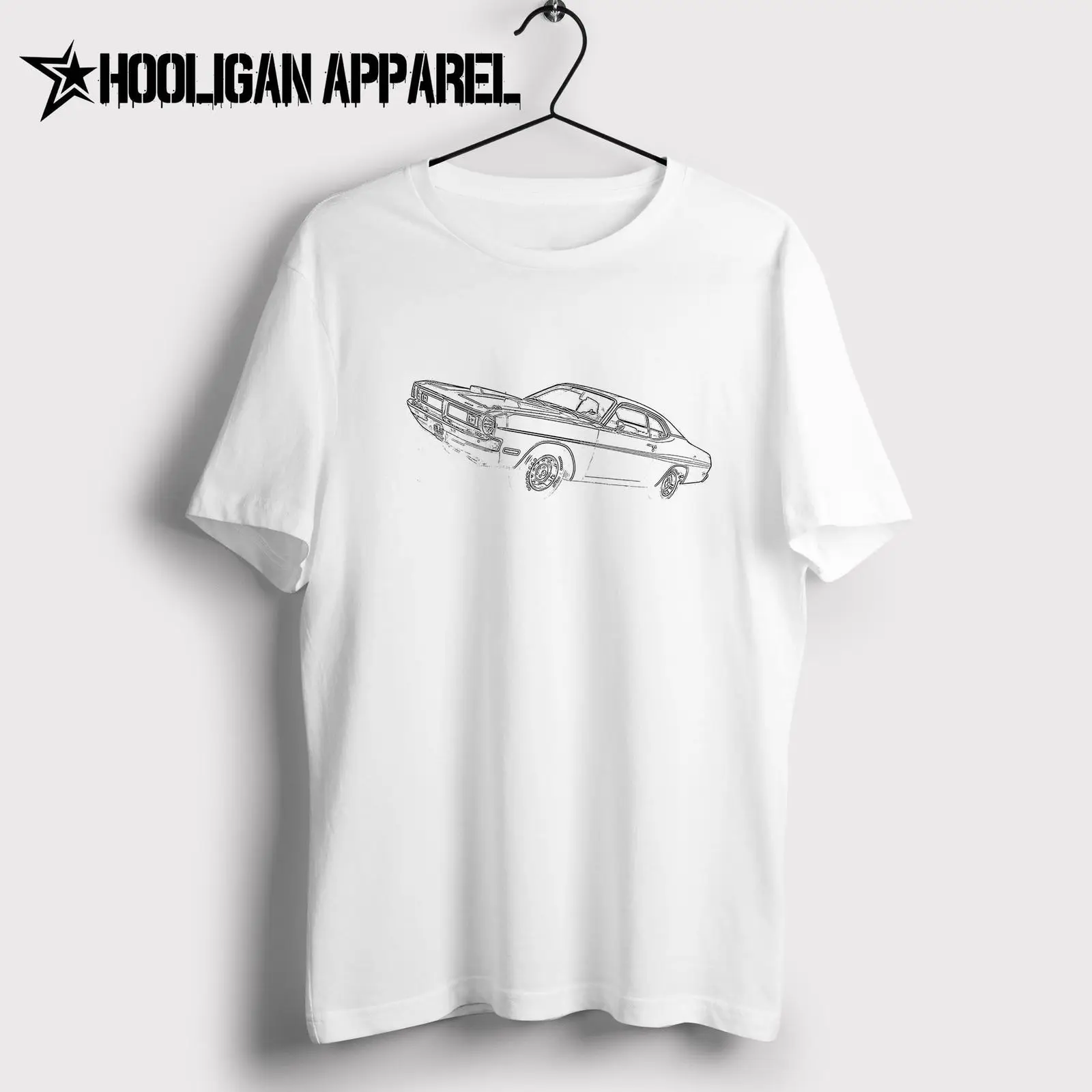 

Brand Summer Men Cotton Clothing High Quality Custom Classic American Car Fans Demon 1971 Inspired Carhip Hop Tops