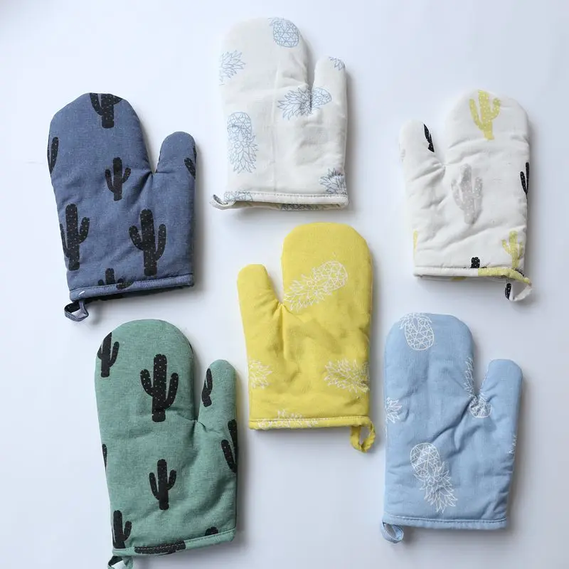 Кухонные перчатки с мультяшным КАКТУСОМ кухонные для микроволновки выпечки