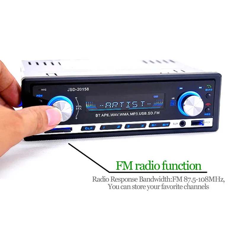 12 В Стерео FM Радио mp3 аудио плеер Поддержка Bluetooth телефон с USB/SD MMC Порты и разъёмы Электроника для автомобиля в-тире 1 DIN Автомагнитолы