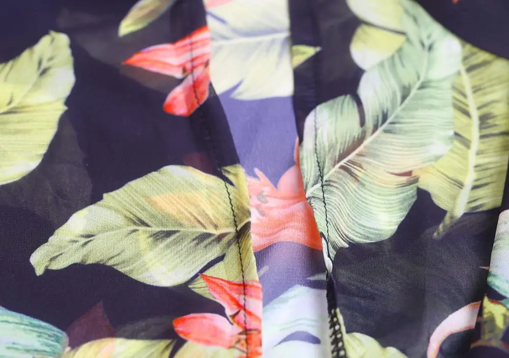 Бюстгальтер + шорты тонкая шифоновая накидка с принтом листьев ананаса комплект