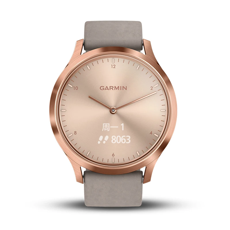 GARMIN vomove HR гибридные умные часы для мужчин и женщин розовое золото с замшевой