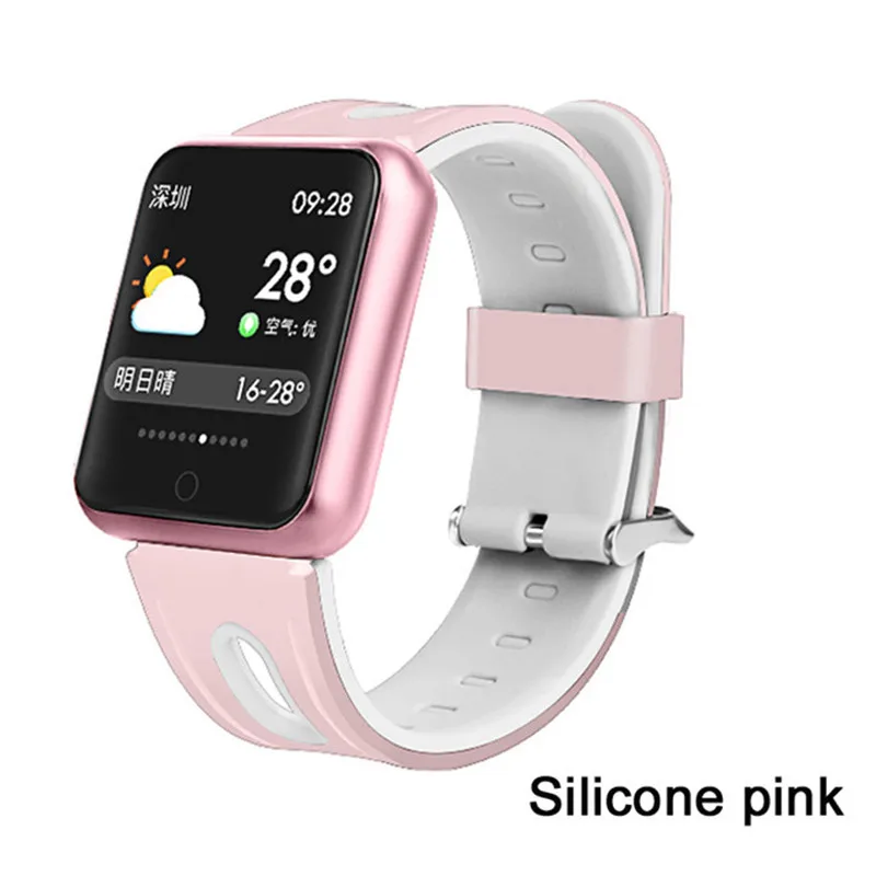 Pink P68 смарт-браслет мульти-спортивный браслет IP68 Водонепроницаемый фитнес-трекер пульсометр Смарт-часы для мужчин и женщин - Цвет: Pink