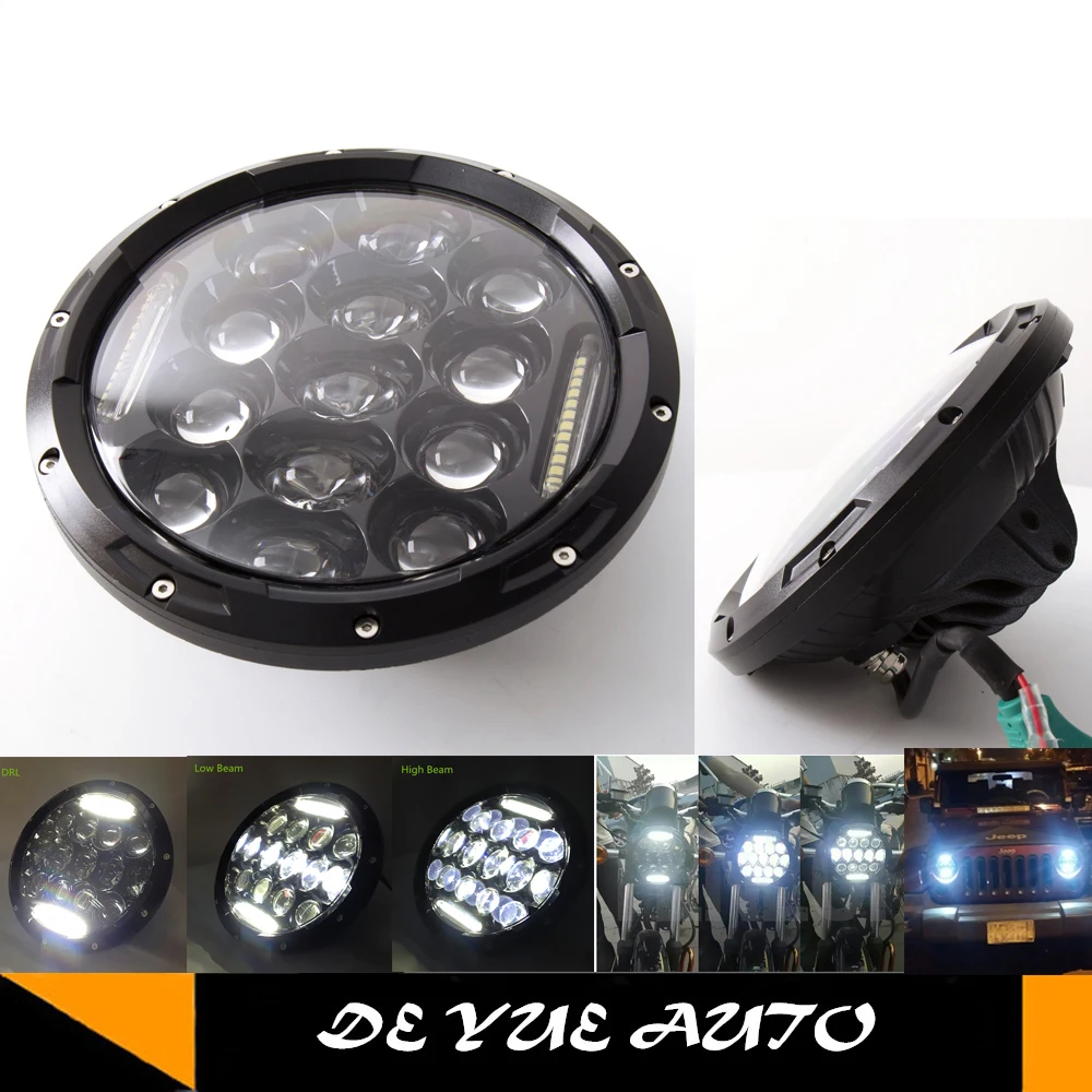 Для ваз 2101 UAZ Hunter 85w 12v 24v DC 7 inch светодиодные фары чип освещения с дневным светом для