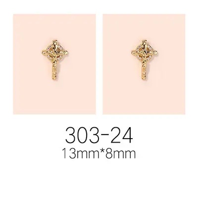 303-24 10pcs 10 шт./лот, крылья/цепь/корсс, 3D сплав, дизайн ногтей, циркон, кристалл, металл, маникюрные аксессуары для ногтей, сделай сам, украшения ногтей, подвески - Цвет: 303-24 10pcs