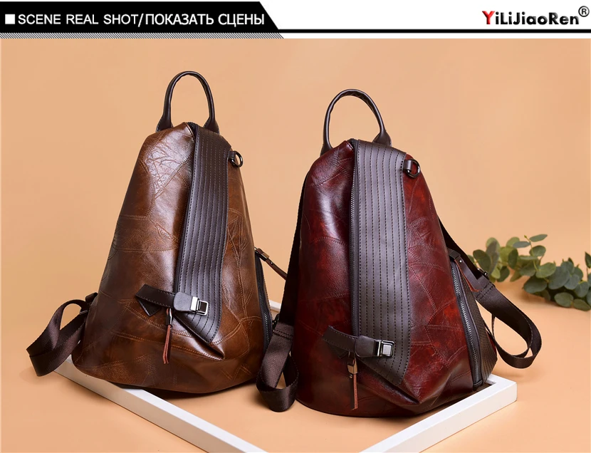 Винтажный женский рюкзак с защитой от кражи, брендовый кожаный рюкзак, Женская Большая вместительная сумка, школьная сумка, простые сумки на плечо