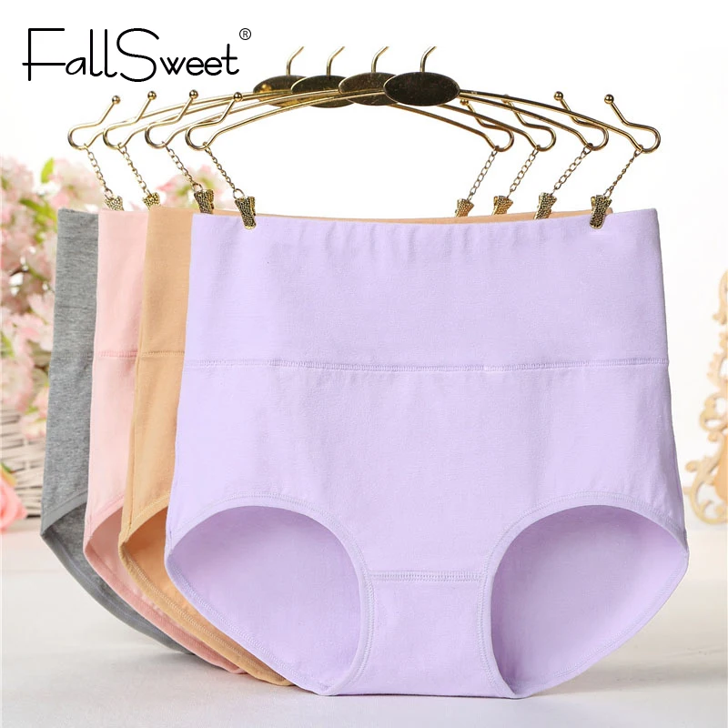 Женские трусики с высокой талией FallSweet хлопковые утягивающие размеров M XXL