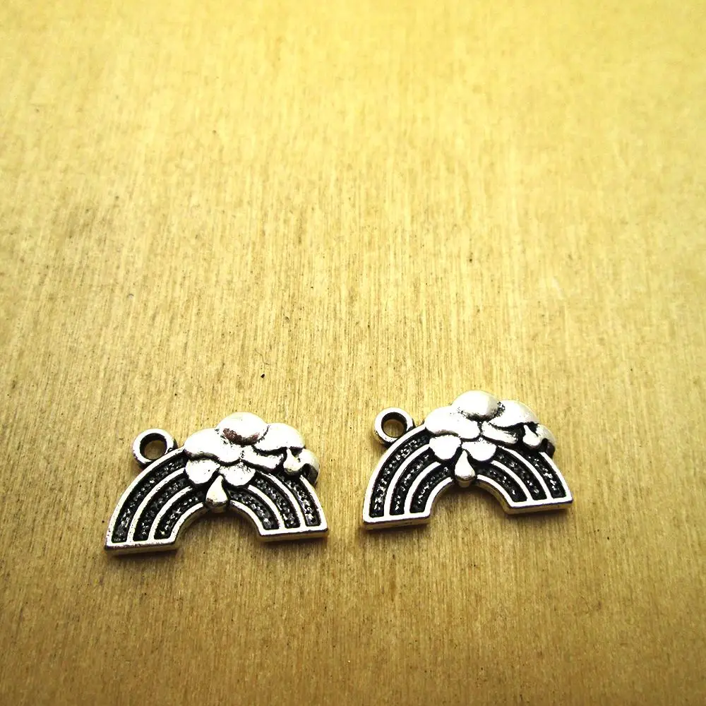 

20pcs 19x12mm rainbow Charms rainbow Charm pendants DIY necklace/ bracelets charms antique silver tone