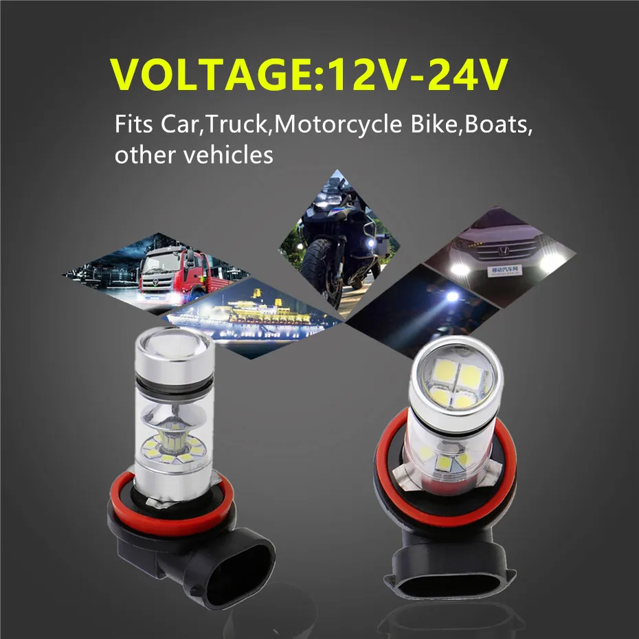 2 шт. белые светодиодные лампы H8 H11 высокой мощности 100 Вт|car light source|h11 100wh8 h11 |