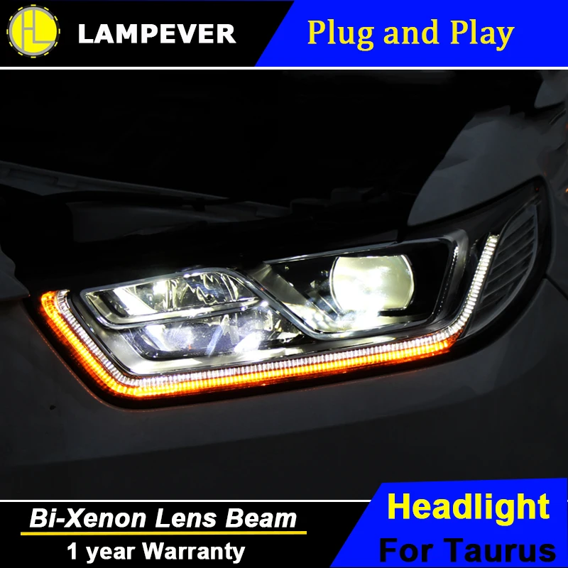Фары Lampever для Ford Taurus 2015 2016 2017 фары светодиодные линзы ДХО двойной луч