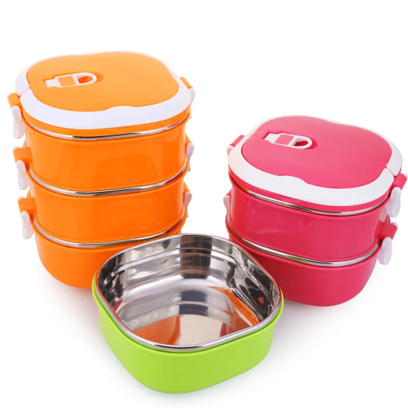 Bento box из нержавеющей стали Термос Ланч-бокс квадратный экологичный студенческий контейнер для еды портативный многослойный тепловой Ланч-бокс