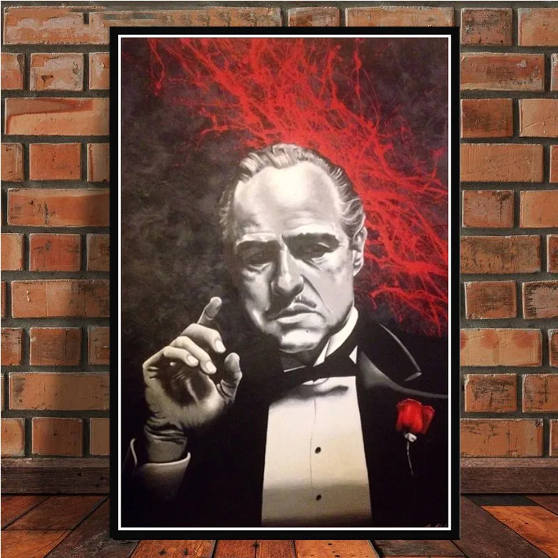 0004 The Godfather Movie Marlon Brando Al Pacino плакат настенный художественный Рисунок плакаты и принты холст живопись для комнаты домашний декор - Цвет: 0004