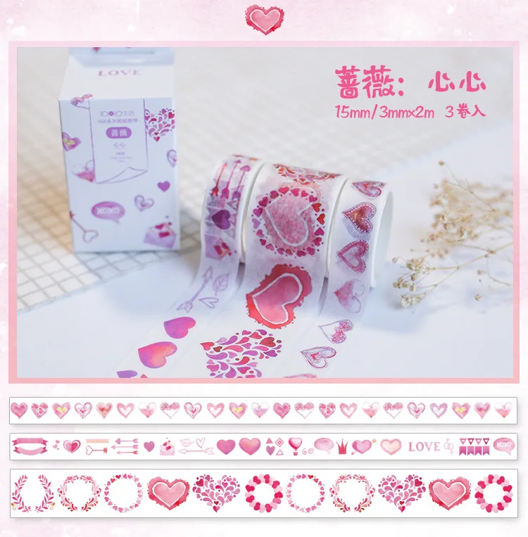 3 шт./упак. с фиолетовым лесом декоративная лента Washi DIY Скрапбукинг малярный скотч Школа канцелярских товаров Эсколар