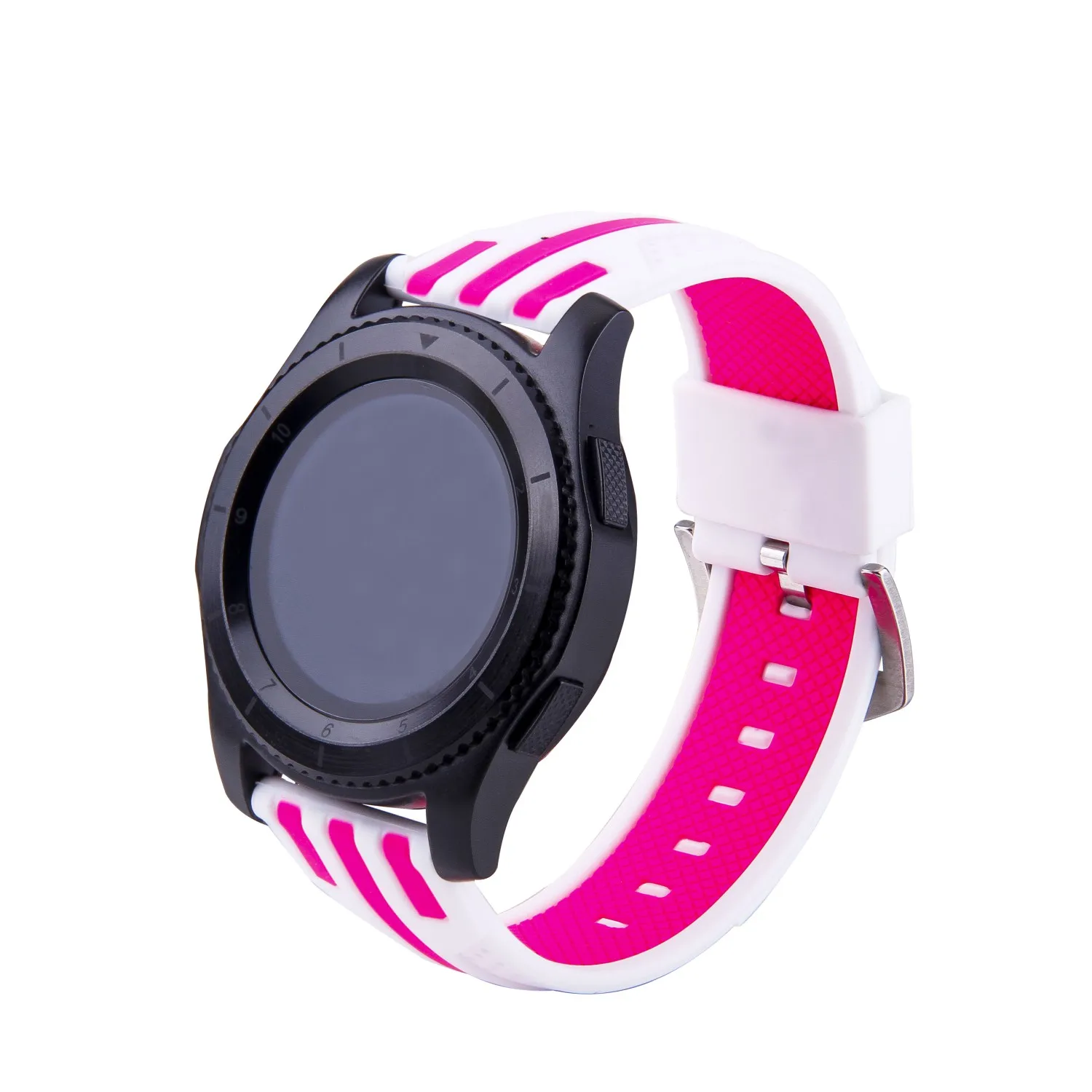 Полосатый спортивный силиконовый ремешок TW для Samsung Gear S3 Frontier двухцветный