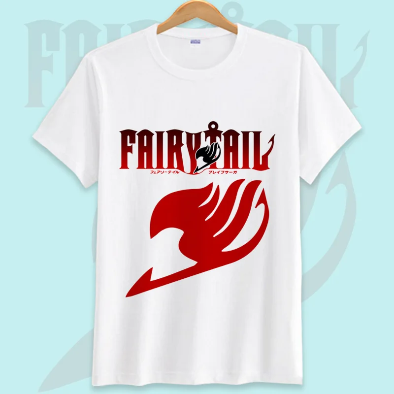 Fairy Tail печатная Мужская футболка из хлопка Одежда с овальным вырезом Футболки