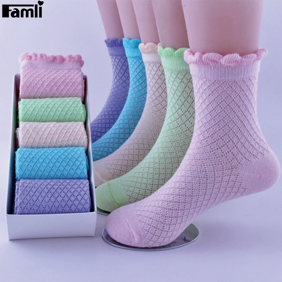 Famli 5 парт/Лот детские летние сетчатые носки унисекс хлопковые Повседневные