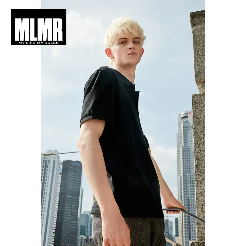 Мужская Уличная одежда MLMR из 100% хлопка с буквенным принтом короткими рукавами и
