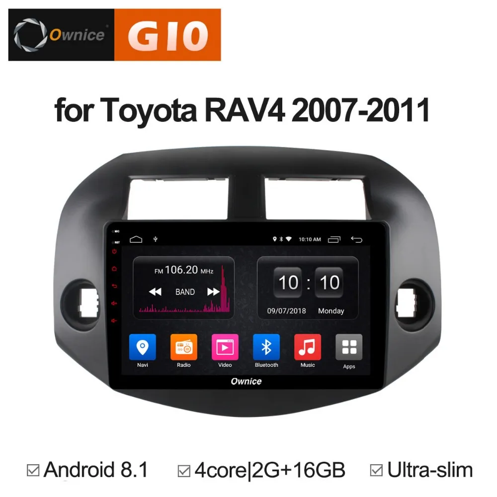 Android 8 1 4 ядра 2 Гб ОЗУ + 16 ПЗУ Автомобильный DVD плеер для Toyota RAV4 RAV 2007-2011 навигация
