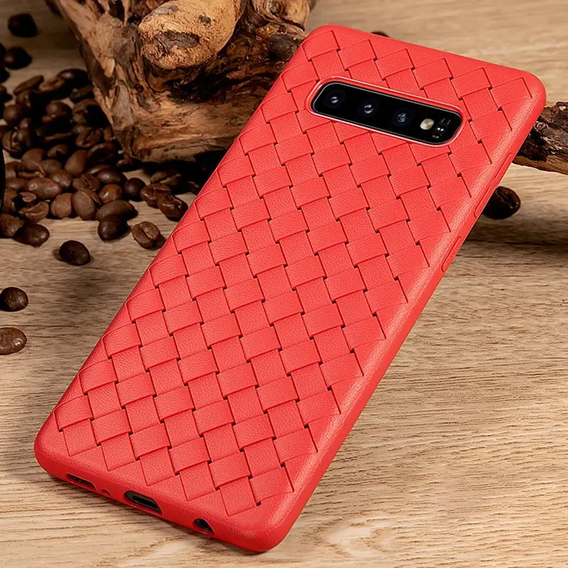 AKBKTII Роскошная решетка ткачество чехол для samsung s10 plus телефона a7 2018 S8 S9 супер