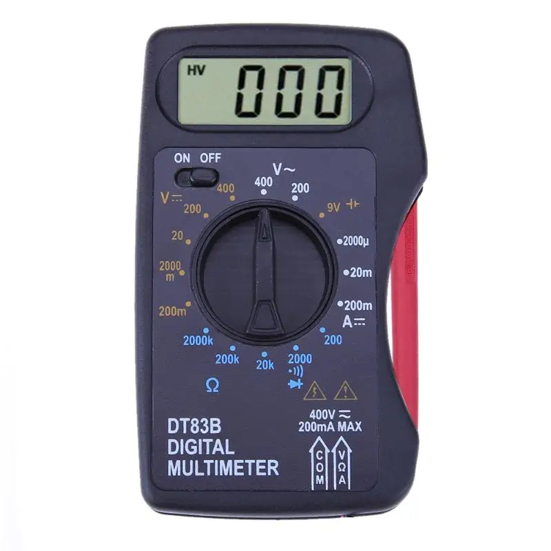 

DT83B Portable Mini Digital Multimeter Ammeter Voltmeter DC/AC Resistor Ohm Voltage Multi Meter Tester Electrical Instrument