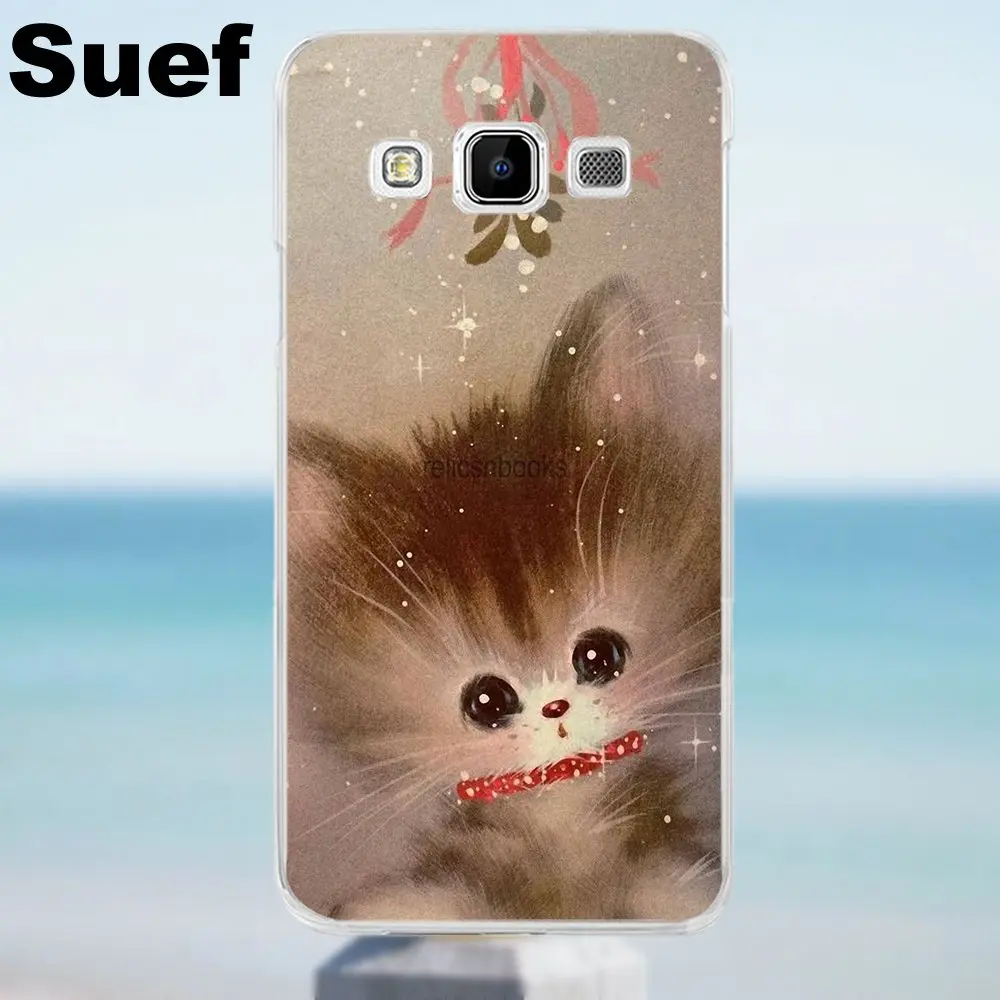 Suef Vintage Kitty Christmas For Galaxy Alpha Core Prime Note 2 3 4 5 S3 S4 S5 S6 S7 S8 mini edge Plus Soft 2017 New Arrival | Мобильные