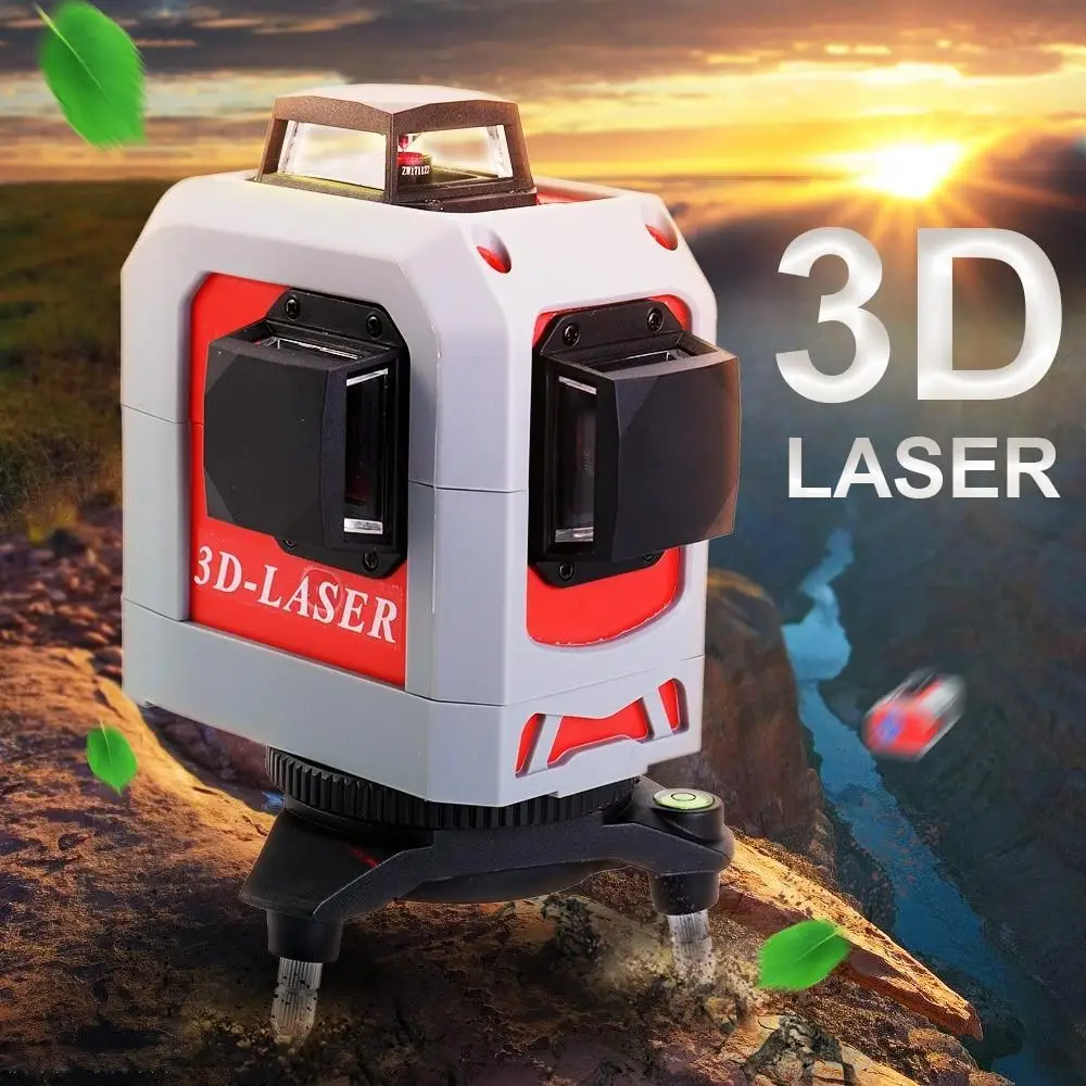 Красный 360 линия горизонтальный крест лазер и 3D 12 инструмент профессиональный