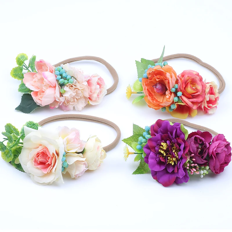 New Ribbon Flower Hairband Newborn Hair bands bohemian festival Headband Kids Accessories for Girls | Детская одежда и обувь