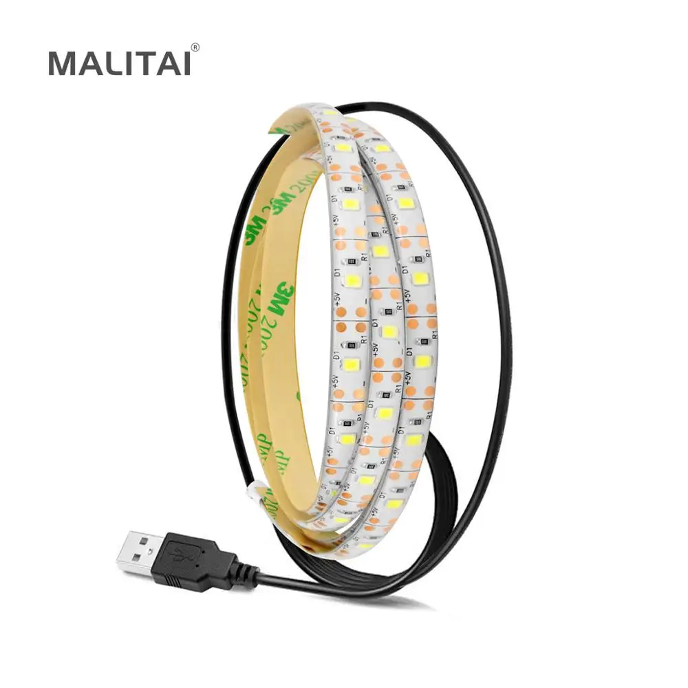 1 м, 2 м, 3 м, 4 м, 5 м, питание от USB, 5 В, Светодиодная лента, светильник, 2835 USB кабель, светодиодный светильник, лента для украшения ТВ, фоновый светильник ing