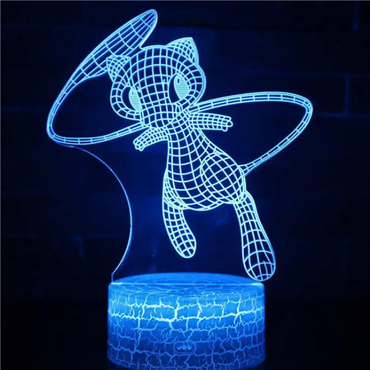 Umbreon 3D лампа Pokemom RGB съемный светильник настроения 7 цветов световая база холодный ночник для Рождественский подарок - Испускаемый цвет: 7 color change