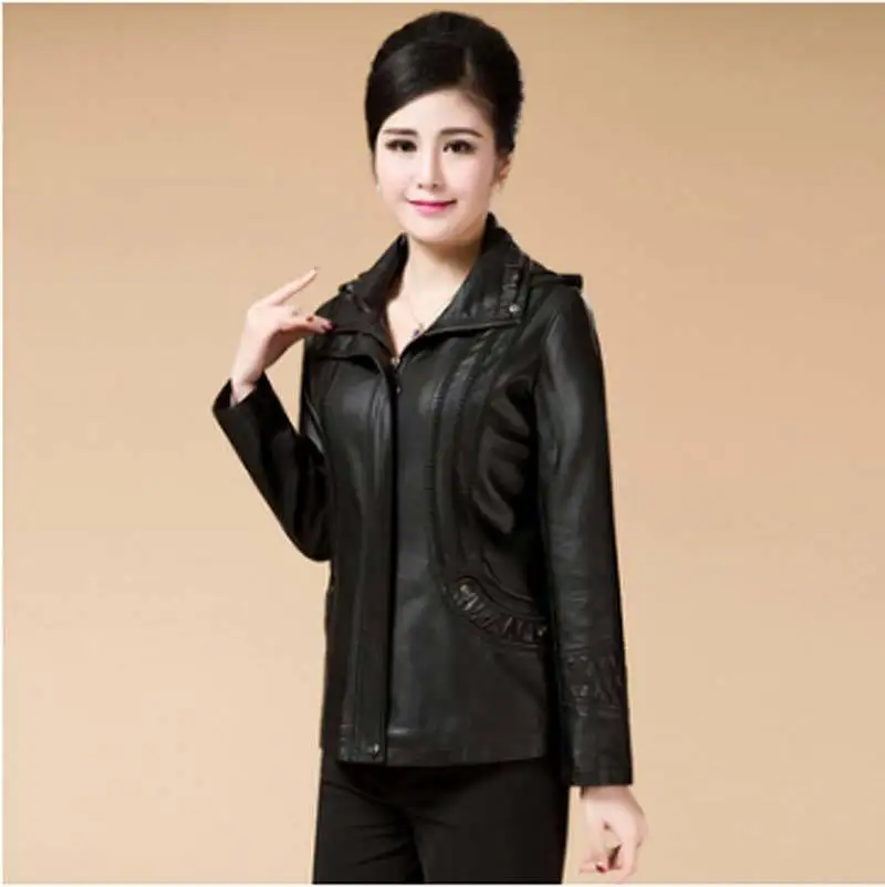 Новинка 2017 весенне-осеннее короткое кожаное пальто из искусственной кожи для