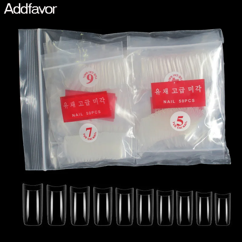 AddFavor 500 шт./упак. прозрачный ложный Маникюрный Инструмент для наращивания ногтей