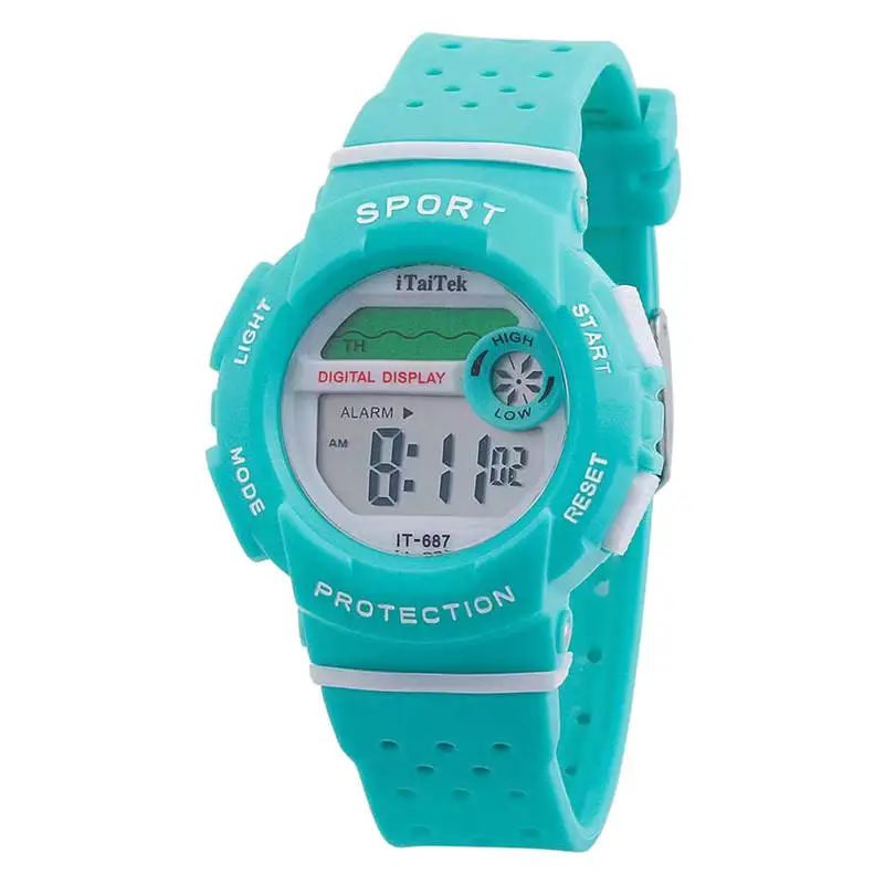 ITAITEK 2019 Children's Watch Sports Color With Big Screen New Student Children Waterproof Electronic Watches 661S4 | Наручные часы