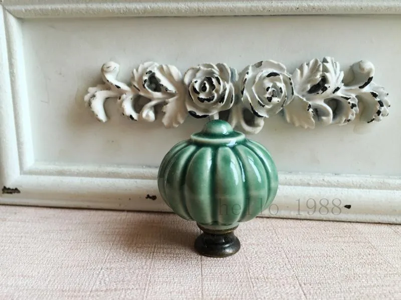 Милые однотонные Кухня Керамика ручка в виде тыквы шкаф буфет комод ящика