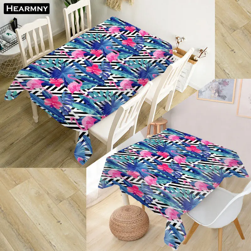 Скатерть HEARMNY Flamingo 3D Ткань Оксфорд квадратная/прямоугольная Пылезащитная крышка