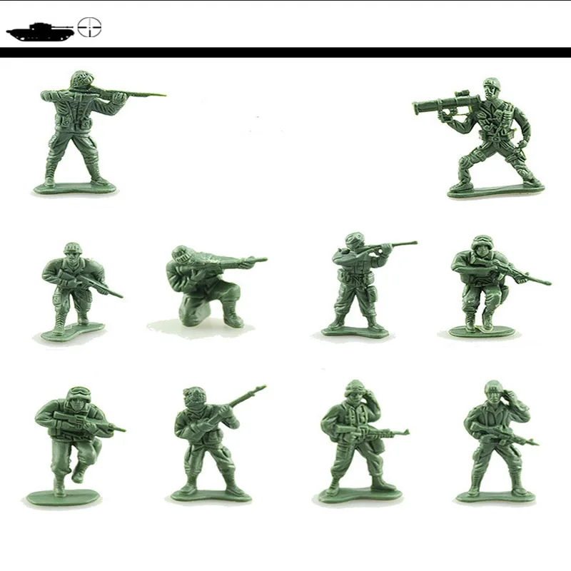 

100 pcs/set Medieval Military WW2 War Simulation Warriors Soldier static Military figures Model sand table toys Children Gifts