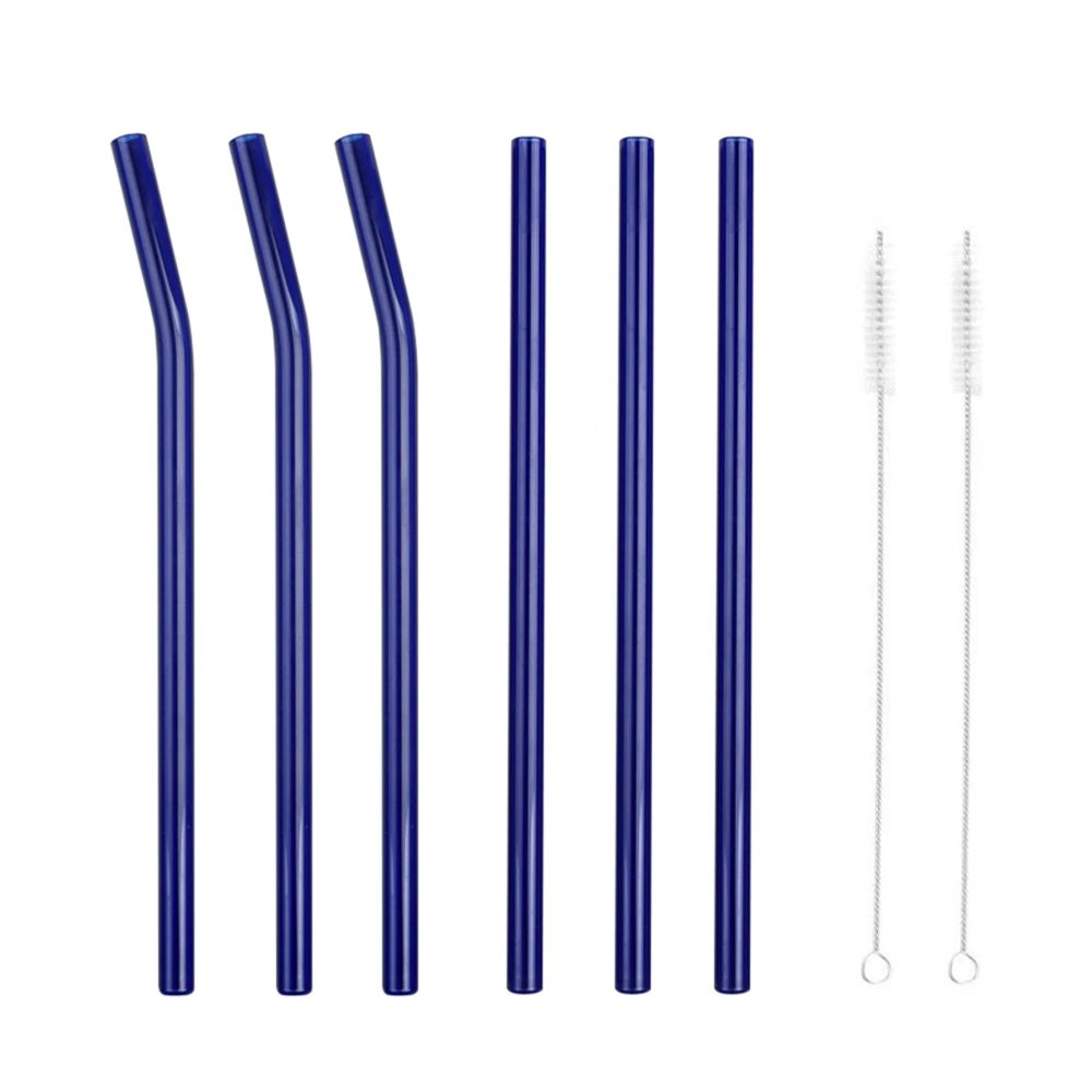 6pcs Heat Resistant Environmental Protection Glass Straw | Дом и сад