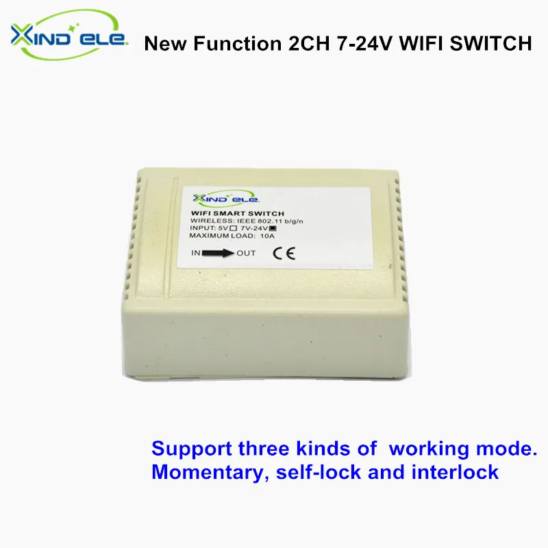 2ch 7 В 12 24 DC 10A Smart переключатель Wi Fi дома прерыватель Управление App на выключатели